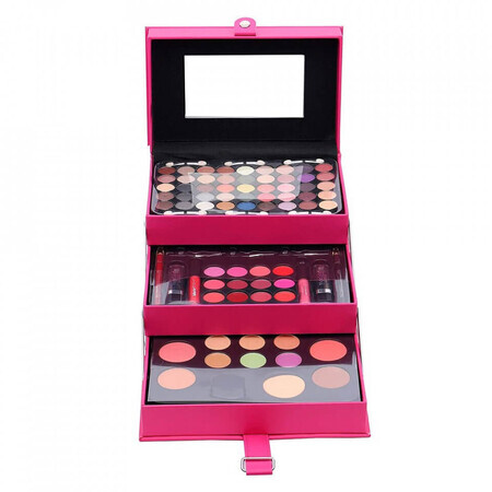 Trusa machiaj Magic Color Make up Kit, 85 culori, Pink, Geanta inclusa