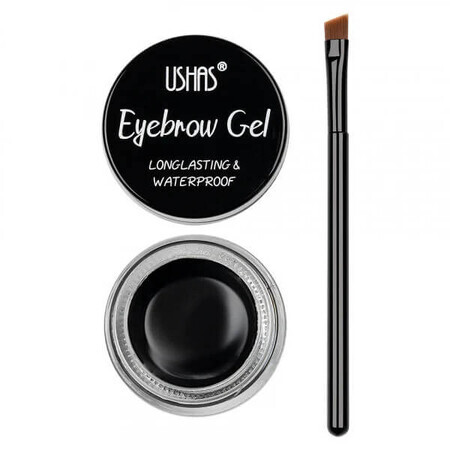 Gel sprancene Ushas Waterproof Eyebrow Gel, 01 Black