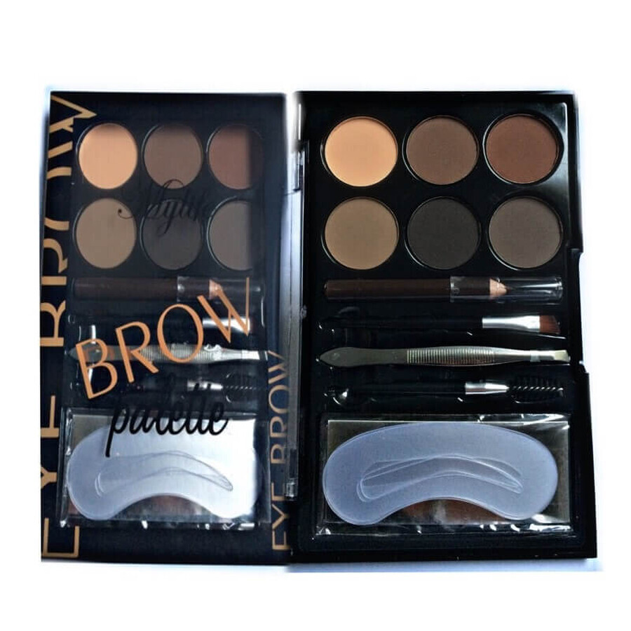 Trusa Fard Sprancene, For Me Only, Makeup, Eyebrow Palette, 02, sablon inclus