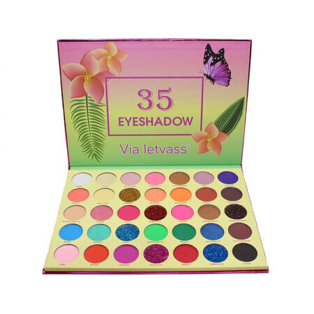 Via Letvass Augen-Make-up-Set mit Lidschatten-Palette, 35 Farben