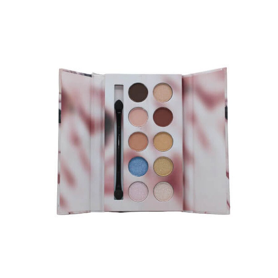 Paleta farduri de ochi, Kiss Beauty Fashion, 10 culori, pensula inclusa