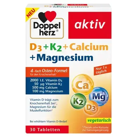 D3 + K2 + Calcium + Magnesium Aktiv, 30 tablets, Doppelherz