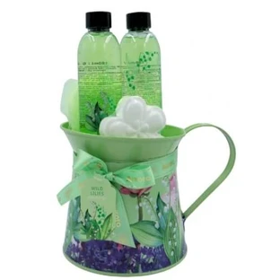 Aurora Geschenkset Wildlilie el 180 ml + Shampoo 180 ml + Glitzerkugel + Waschlappen
