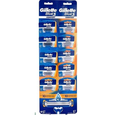 Gillette Blue 3 Plus Comfort Rasierapparat, 10 Stück