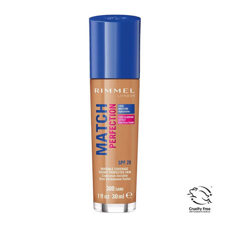 Rimmel Match Perfection Foundation Fondotinta Skin-fit 300 Sand SPF20, 30ml