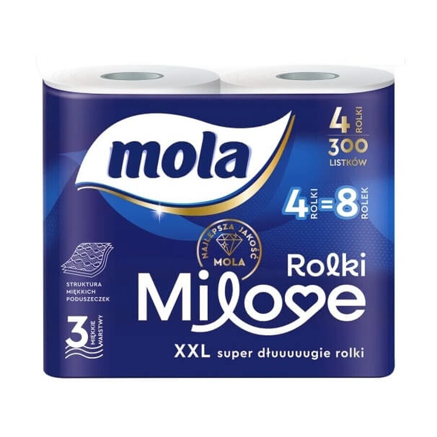 Mola Milove Toilettenpapier 3lagig, 4 Rollen