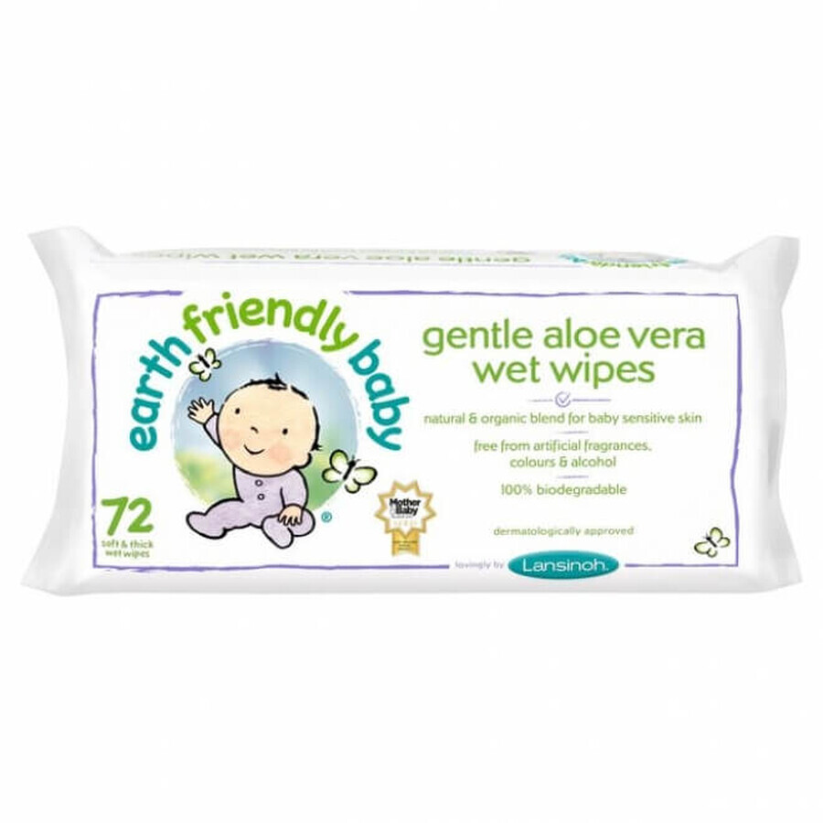 Earth Friendly Baby Bio-Babyfeuchttücher, 72 Stück, Lansinoh