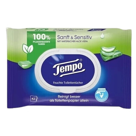 Tempo, feuchtes Toilettenpapier, 3x42 Stück