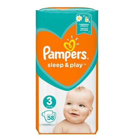 Pampers Sleep amp; Play Scutece mărimea 3 (6-10kg), 58 buc