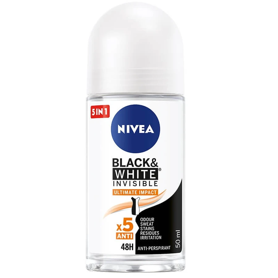 Nivea Black amp;White Unsichtbar Unsichtbar Ultimative Wirkung Antitranspirant Roll-on, 50ml