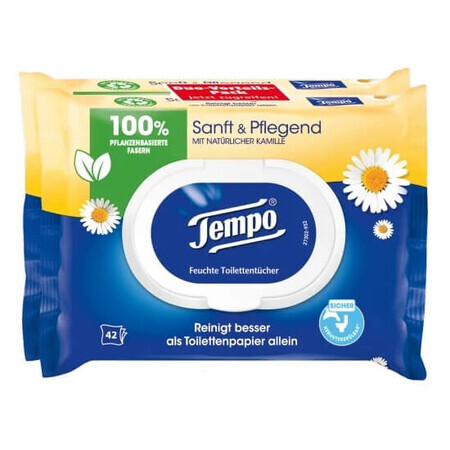 Tempo, Zartes feuchtes Toilettenpapier, 2x42 Stück