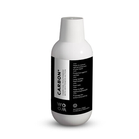 Woom Carbon+ Whitening mondwater met dentine, 500ml