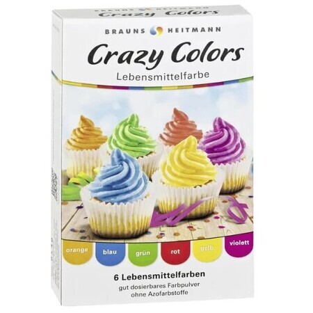 Heitmann Crazy Colours Lebensmittelfarbe, 6x4 g