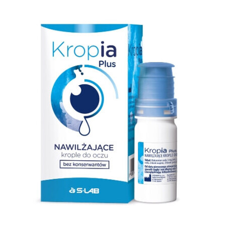 Kropia Plus Konservierungsmittelfreie feuchtigkeitsspendende Augentropfen, 10 ml - Lang anhaltend!