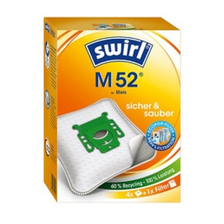 Swirl M52 Vakuum Staubsaugerbeutel, 4 Stück