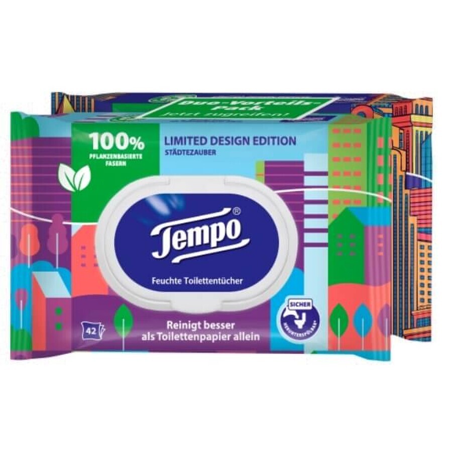 Tempo Limited Design Edition Feucht-Toilettenpapier, 2 x 42 Stück