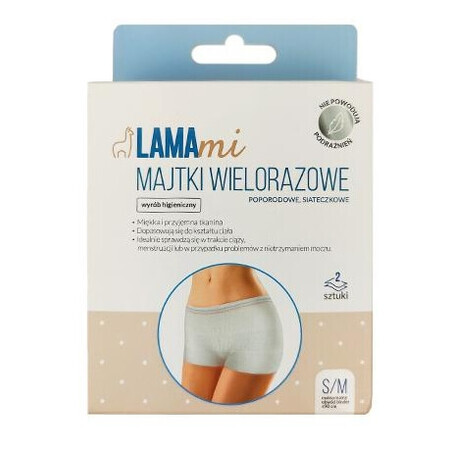 Lamami Mehrweg-Postpartum-Slips aus Mesh S/M, 2 Stück - Langfristig!