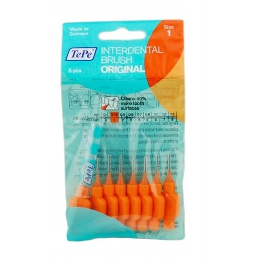 TePe, Original toothbrushes 0.45mm orange, 8 pcs.