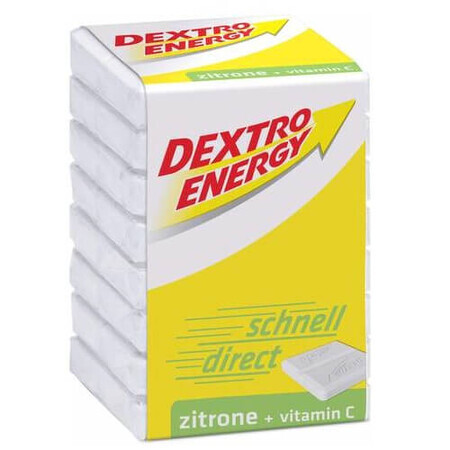 Traubenzucker-Tabletten Zitronenwürfel + Vitamin C, 46g, Dextro Energy