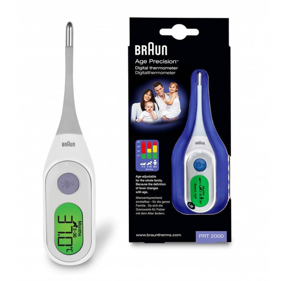 Altersgenaues, flexibles Digitalthermometer PRT2000, Braun