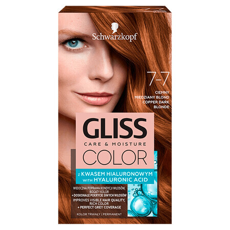 Schwarzkopf Gliss Gliss Color Cera con Ácido Hialurónico Rubio Cobre Oscuro 7-7