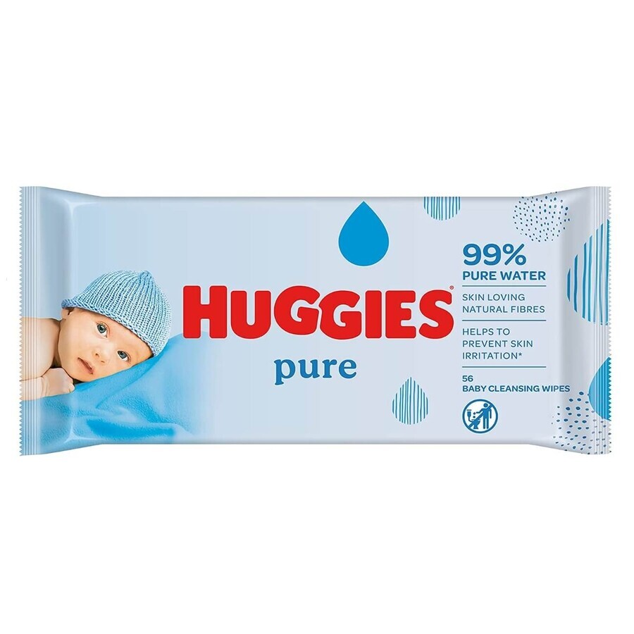 Huggies Pure baby wipes, 56 pcs