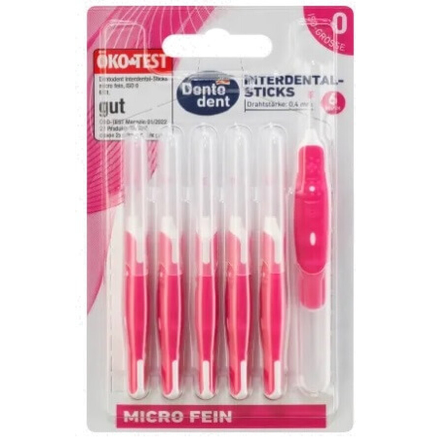 Dontodent, Interdental brushes, pink, 0.4mm, ISO 0, 6 pcs.