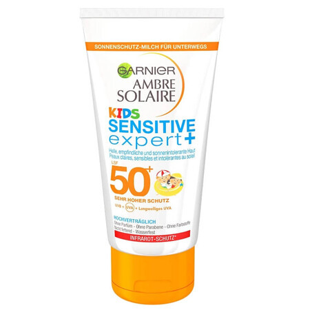 Garnier Ambre Solaire, Kindersonnenschutzlotion SPF50+, schnell einziehend, wasserfest, 50ml