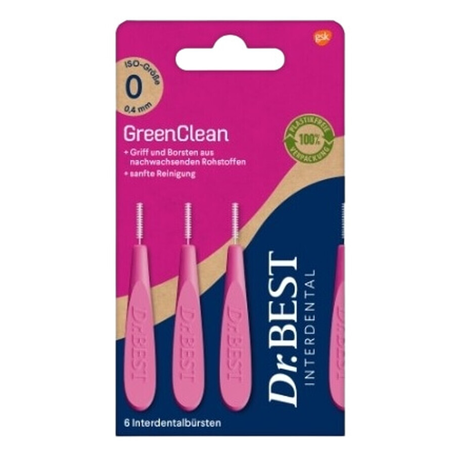 Dr.Best, GreenClean brosses interdentaires 0.4 mm ISO 0, 6 pcs.