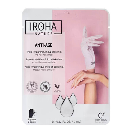 Iroha Nature Anti-Ageing Handmasker voor rk Triple Hyaluronzuur amp; Bakuchiol, 2x9ml