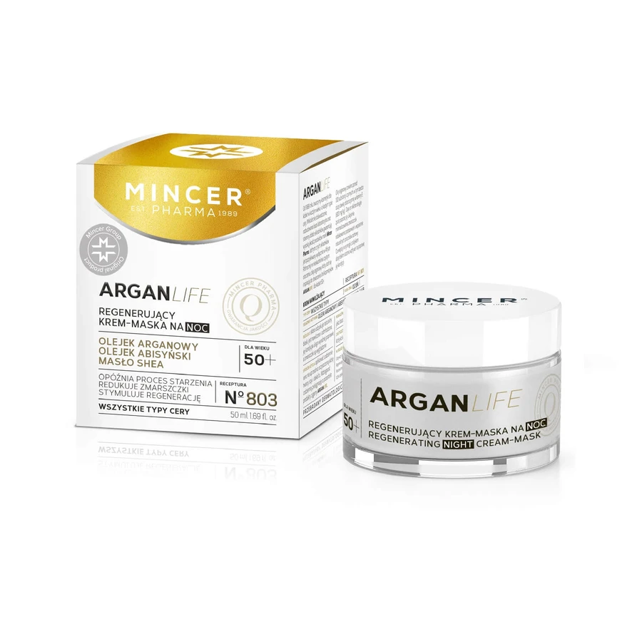 Mincer Pharma ArganLife Regenerating Night Cream-Mask Nr.803, 50ml