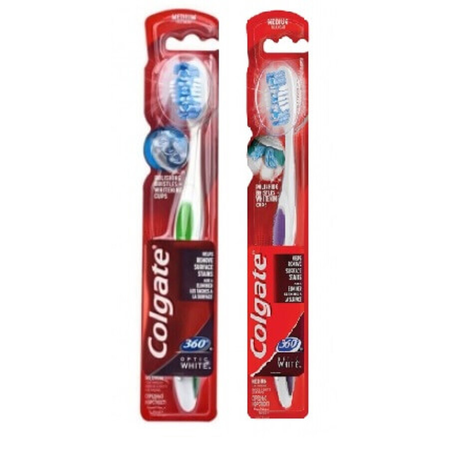 Brosse à dents Colgate 360 Optic White, moyenne, 1 pc.