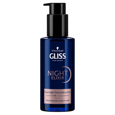 Gliss Regenerating Night Treatment zonder scrub voor beschadigd haar en gespleten haarpunten, 100ml