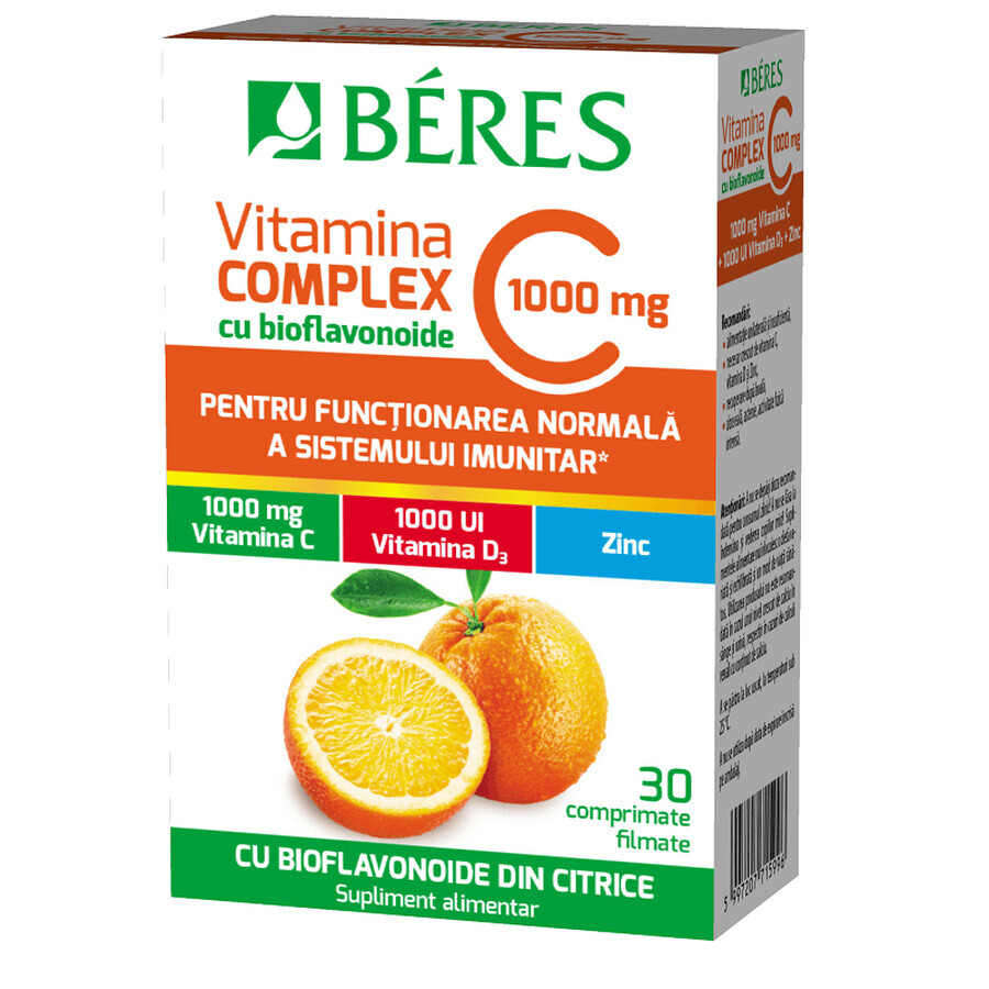 Vitamin-C-Komplex mit Bioflavonoiden, 30 Filmtabletten, Beres