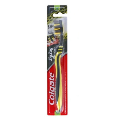 Colgate, ZigZag Charcoal, cepillo de dientes, mediano, 1 ud.