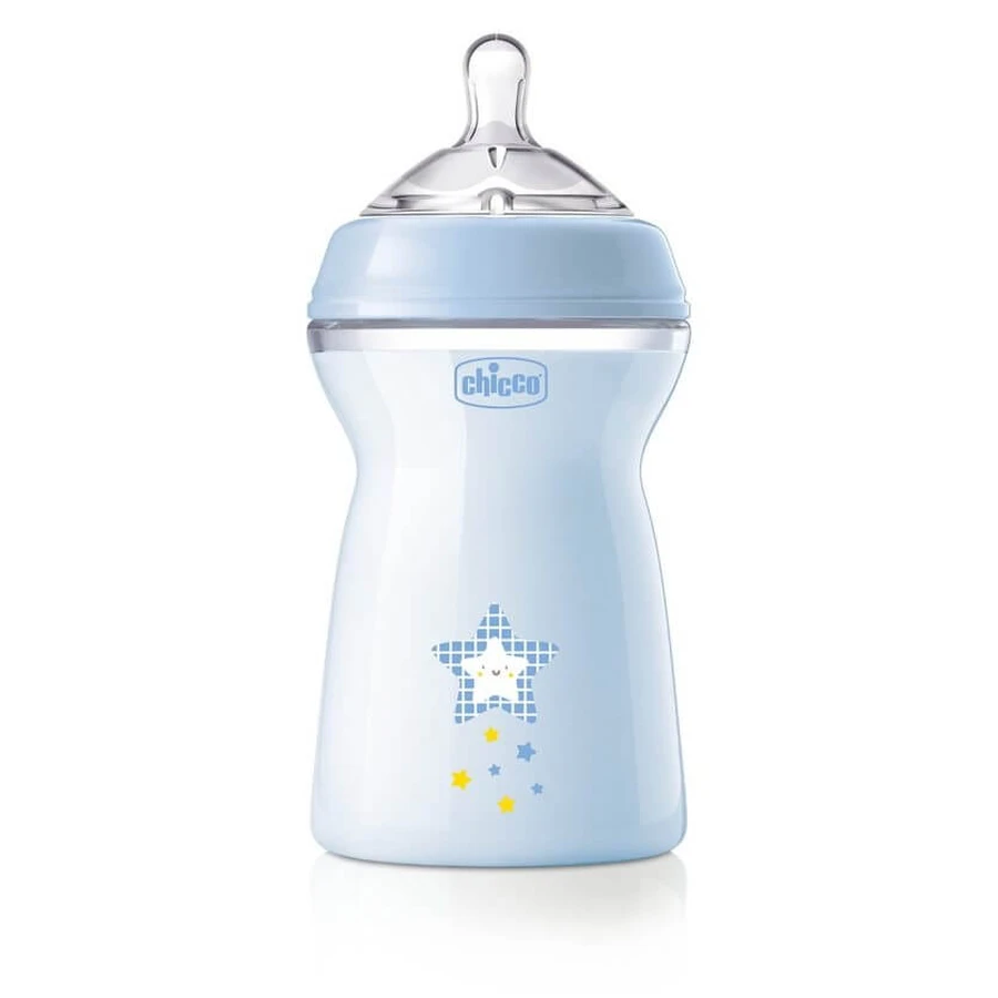 Chicco NaturalFeeling Bottle with fast-flow teat 6m+ Blue, 330ml