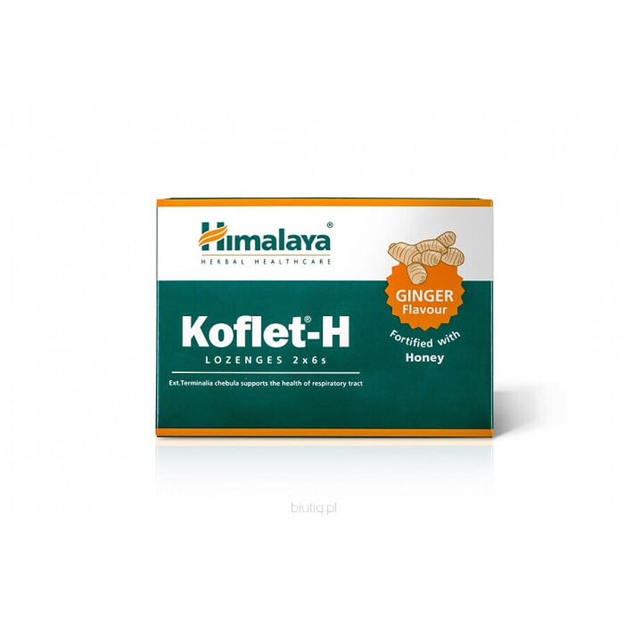 Himalaya Koflet-H sabor jengibre 12 comprimidos