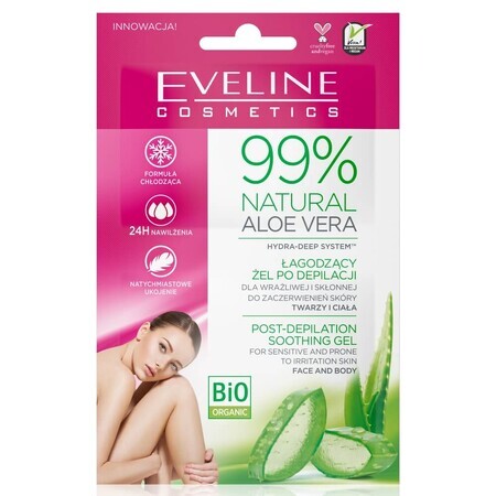 Eveline Cosmetics 99% natürliche Aloe Vera nach der Epilation, 2x5ml