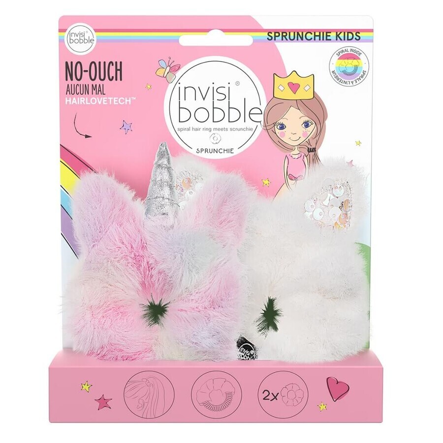 Invisibobble Kids Licorne et lapin élastique en cire Licorne et lapin élastique en cire, 2 pièces