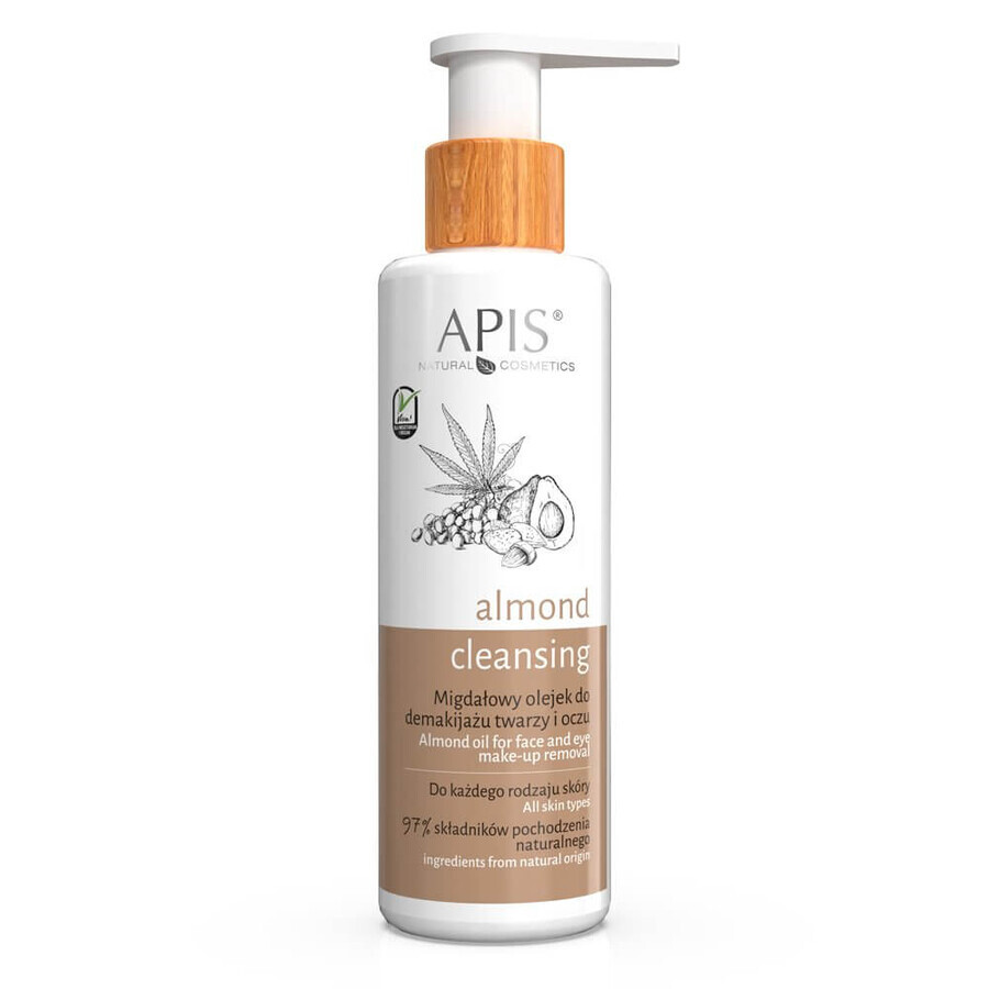 Huile nettoyante d'Apis aux amandes pour le visage et les yeux, 150ml