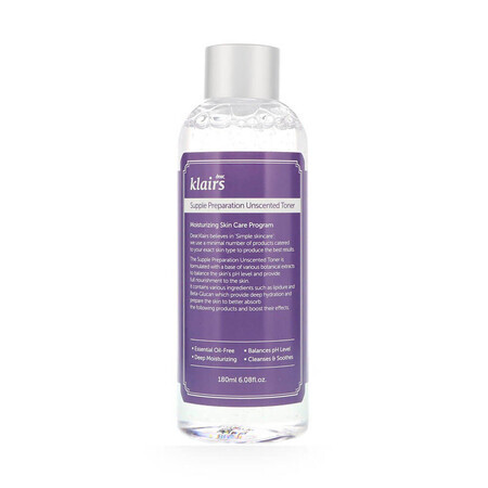 Klairs Supple Preparation Unparfümiertes feuchtigkeitsspendendes Gesichtswasser 180ml