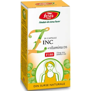 Zink mit Vitamin D3, 30 Kapseln, Fares