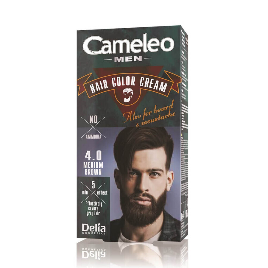 Cameleo Men Baard en Haarkleur 4.0 Medium Bruin, 30ml