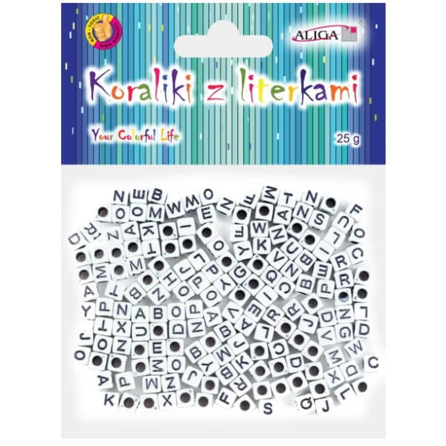 Perline con lettere 6 mm, 25 g