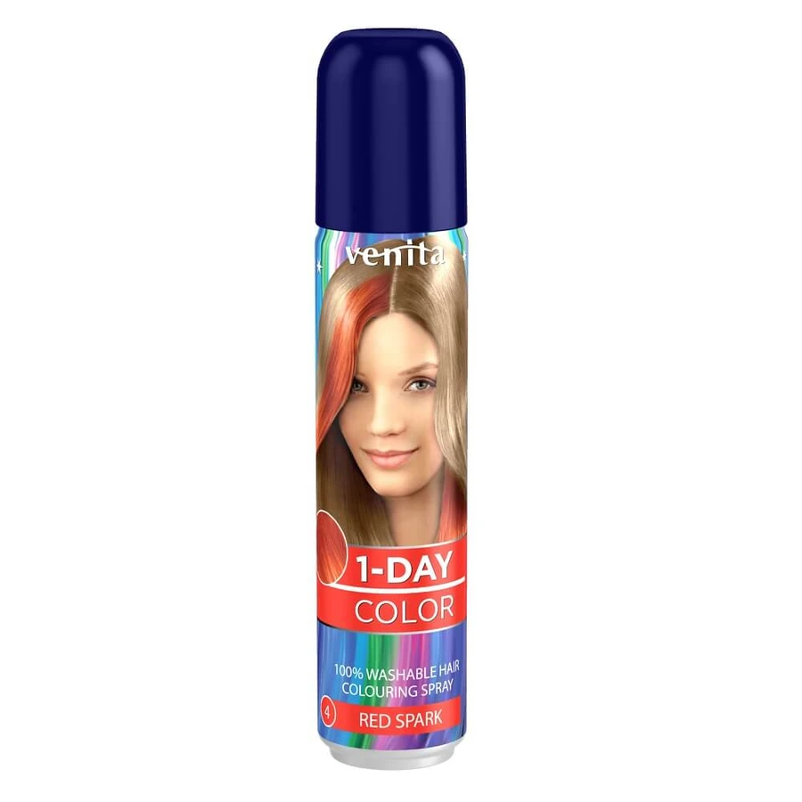 Venita 1-Tag Farbe Haarfarbspray Red Spark, 50ml