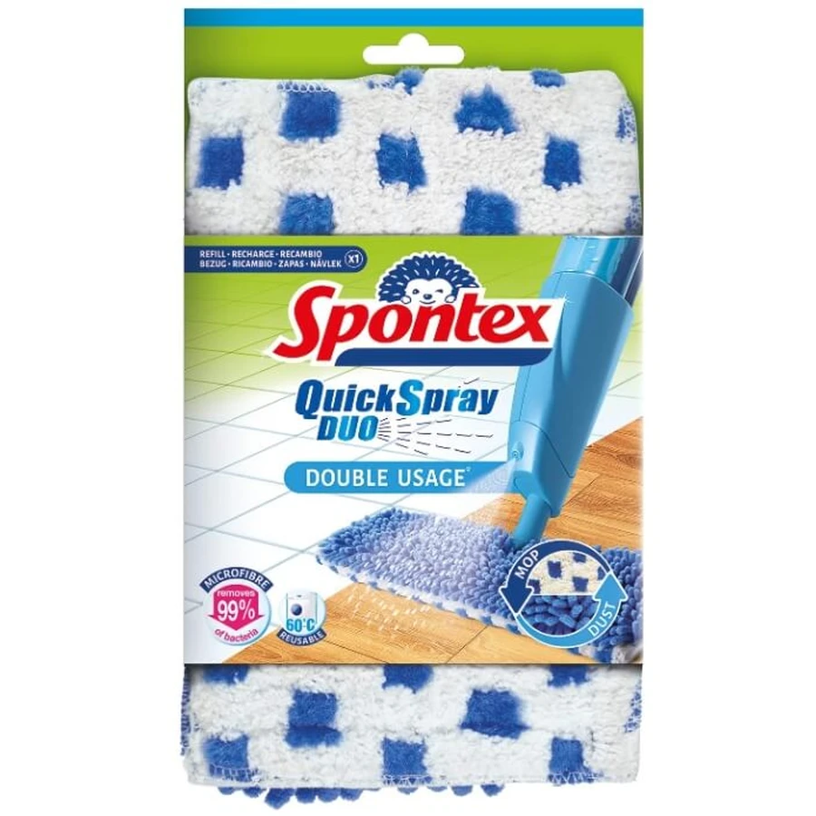 Spontex Quick Spray Duo Microvezel Mop Pad, 2 stuks