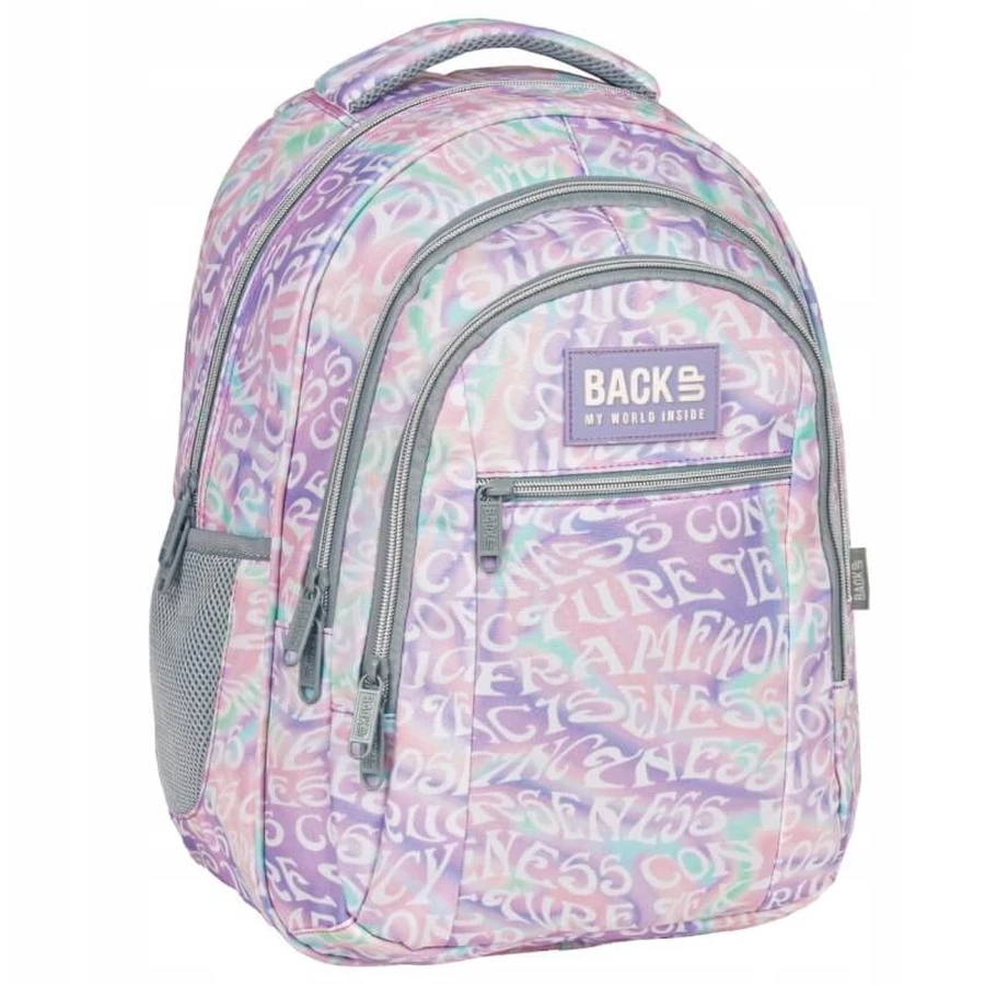 BackUp, zaino moda lettere crema, 1 pezzo