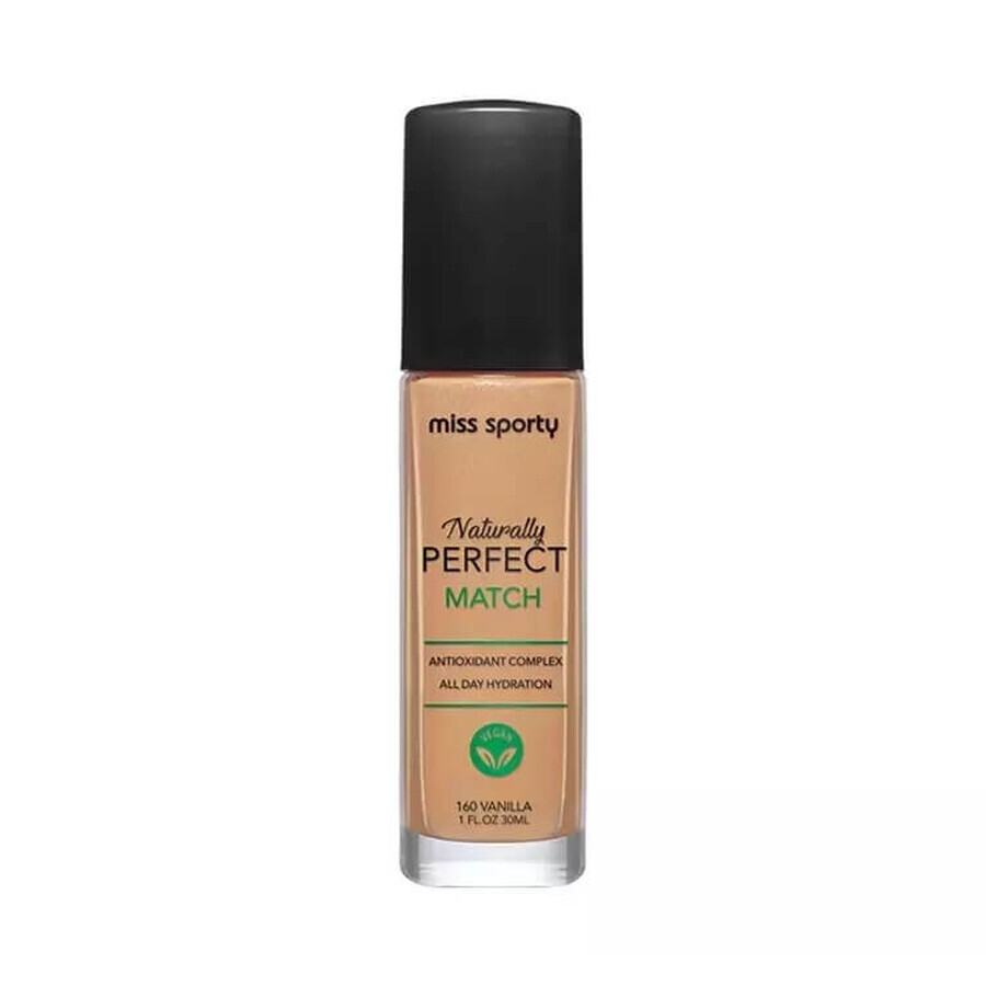 Miss Sporty Natuurlijk Perfect Match Hydraterende Foundation 160 Vanille, 30ml