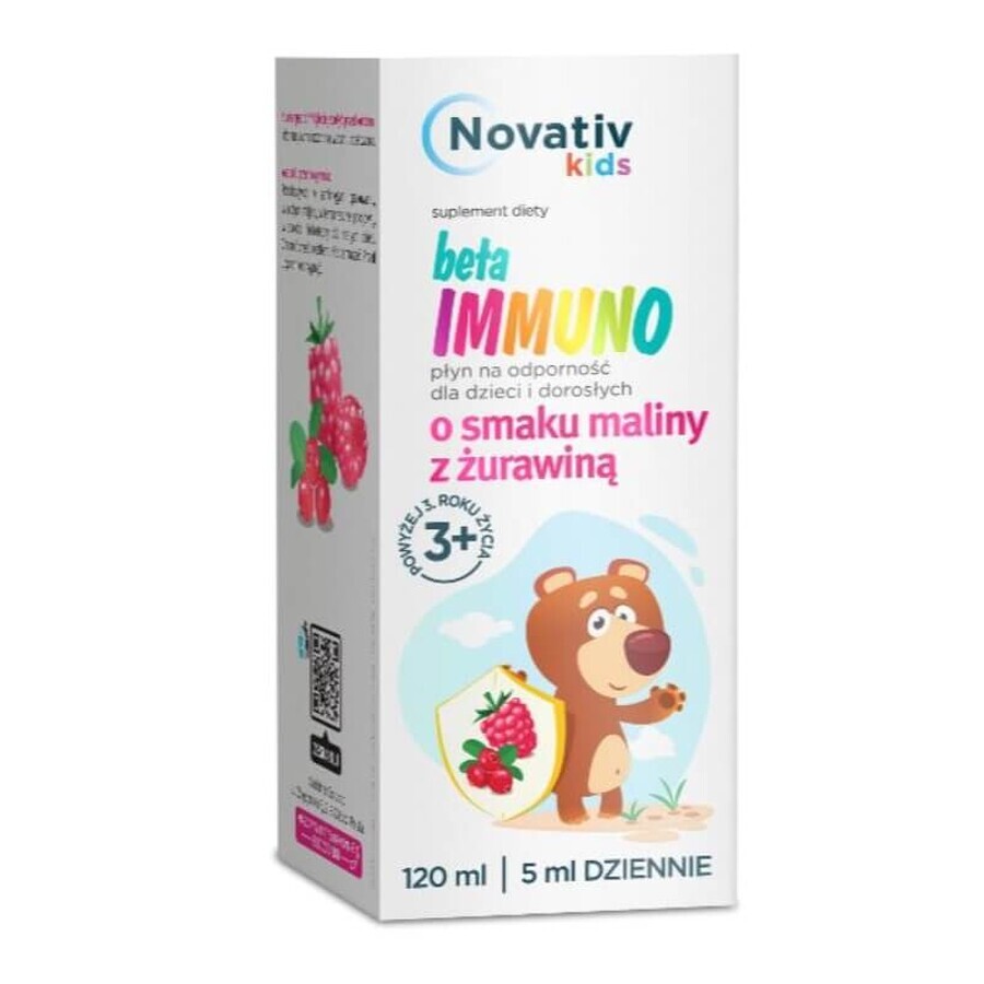 Novativ Kids Beta Immuno mit Himbeer- und Uranbeergeschmack, 120 ml