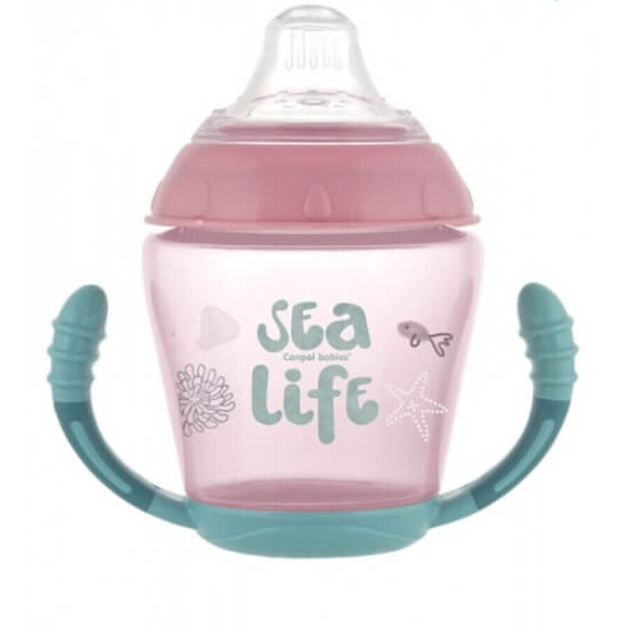 Canpol, Goutte-à-goutte, petit, embout en silicone, Sea Life 56/501, rose, 1 pc